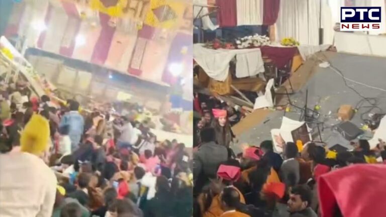 दिल्ली के कालकाजी मंदिर में गिरा मंच, 1 की मौत, 17 घायल | ActionPunjab