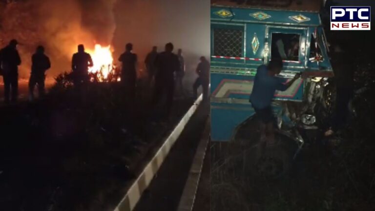 जम्मू-जालंधर नेशनल स्टेट हाईवे पर ट्रक और कार में भिड़ंत, 4 लोगों की मौत, एक गंभीर घायल | Action Punjab