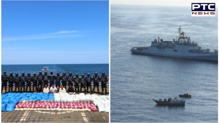 भारतीय नौसेना और NCB की बड़ी कार्रवाई, गुजरात तट के पास 3,300 किलोग्राम ड्रग्स के साथ पकड़ी नाव | ActionPunjab
